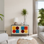 GEOMETRIC PUZZLE Aparador de 2 Portas em Acabamento Preto