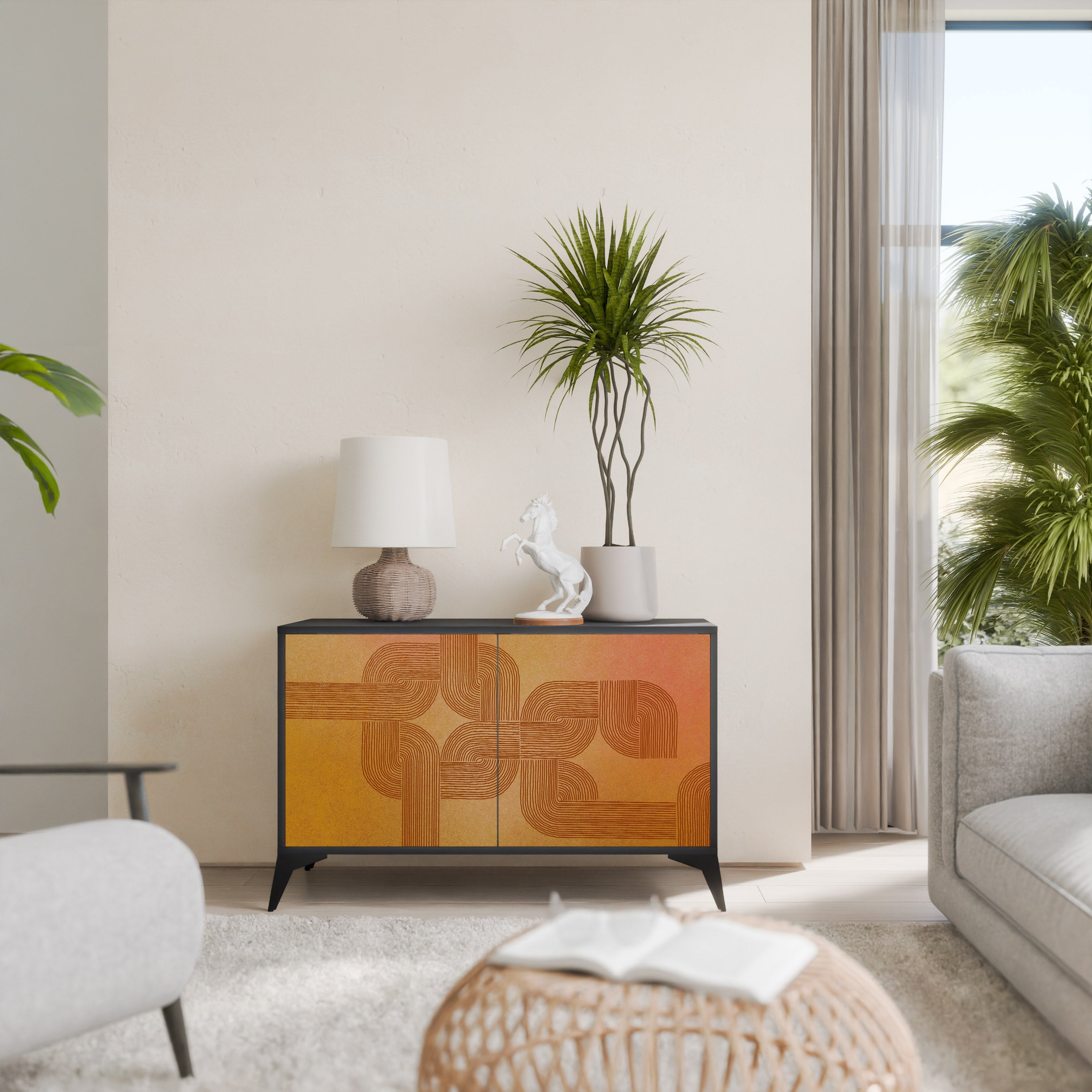 STRENGTHENING RELATION 2-Door Sideboard in Black Finish