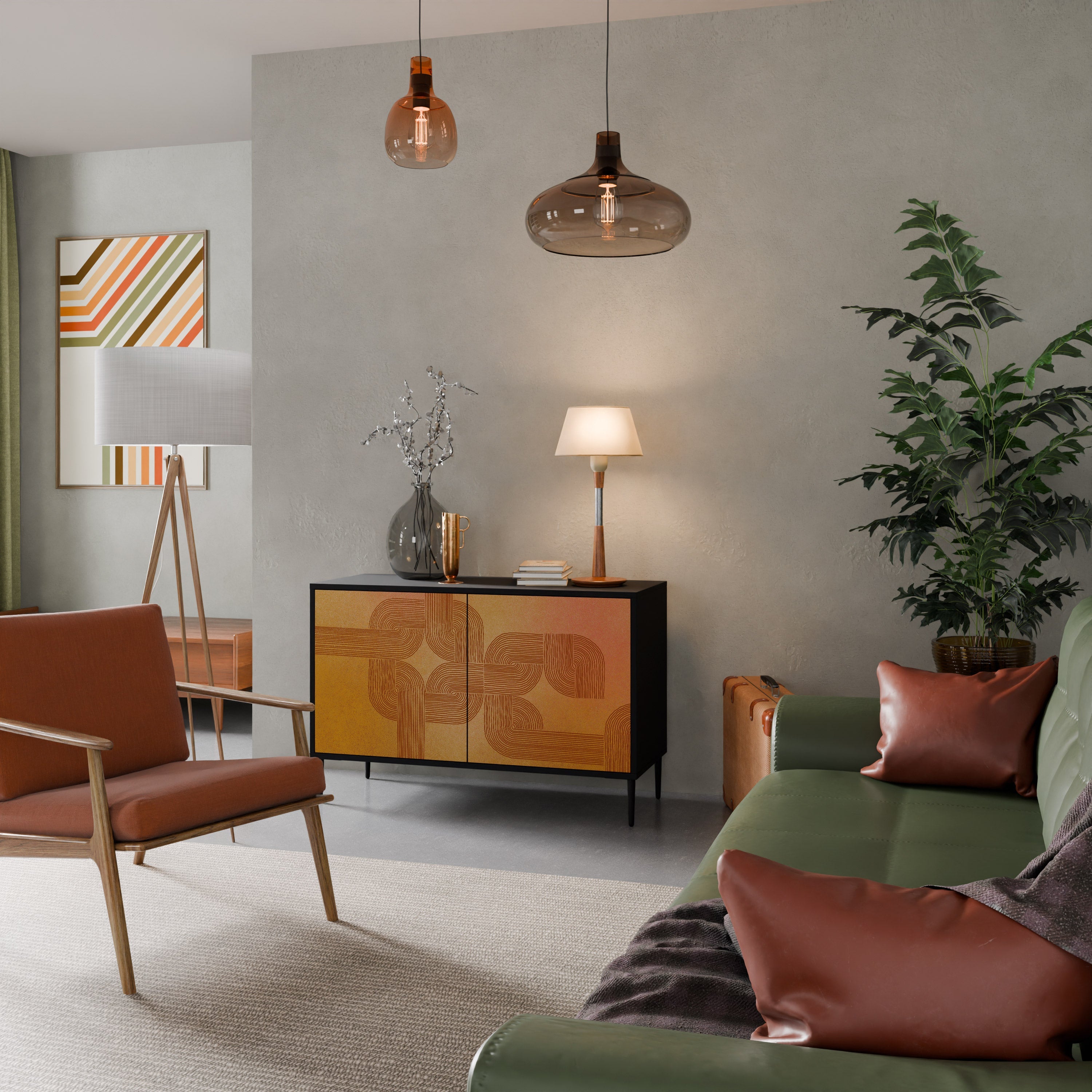 STRENGTHENING RELATION Aparador de 2 Portas em Acabamento Preto