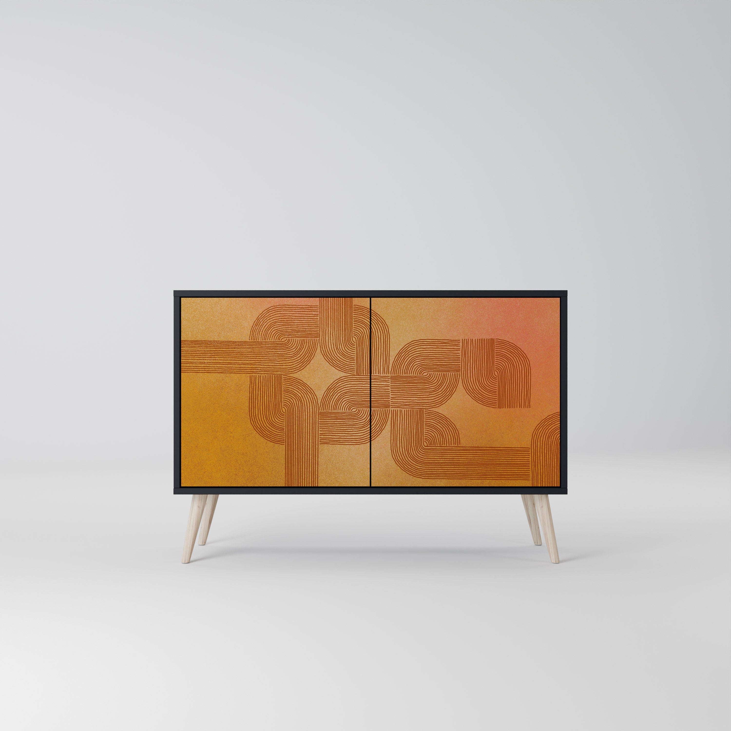 STRENGTHENING RELATION Aparador de 2 Portas em Acabamento Preto