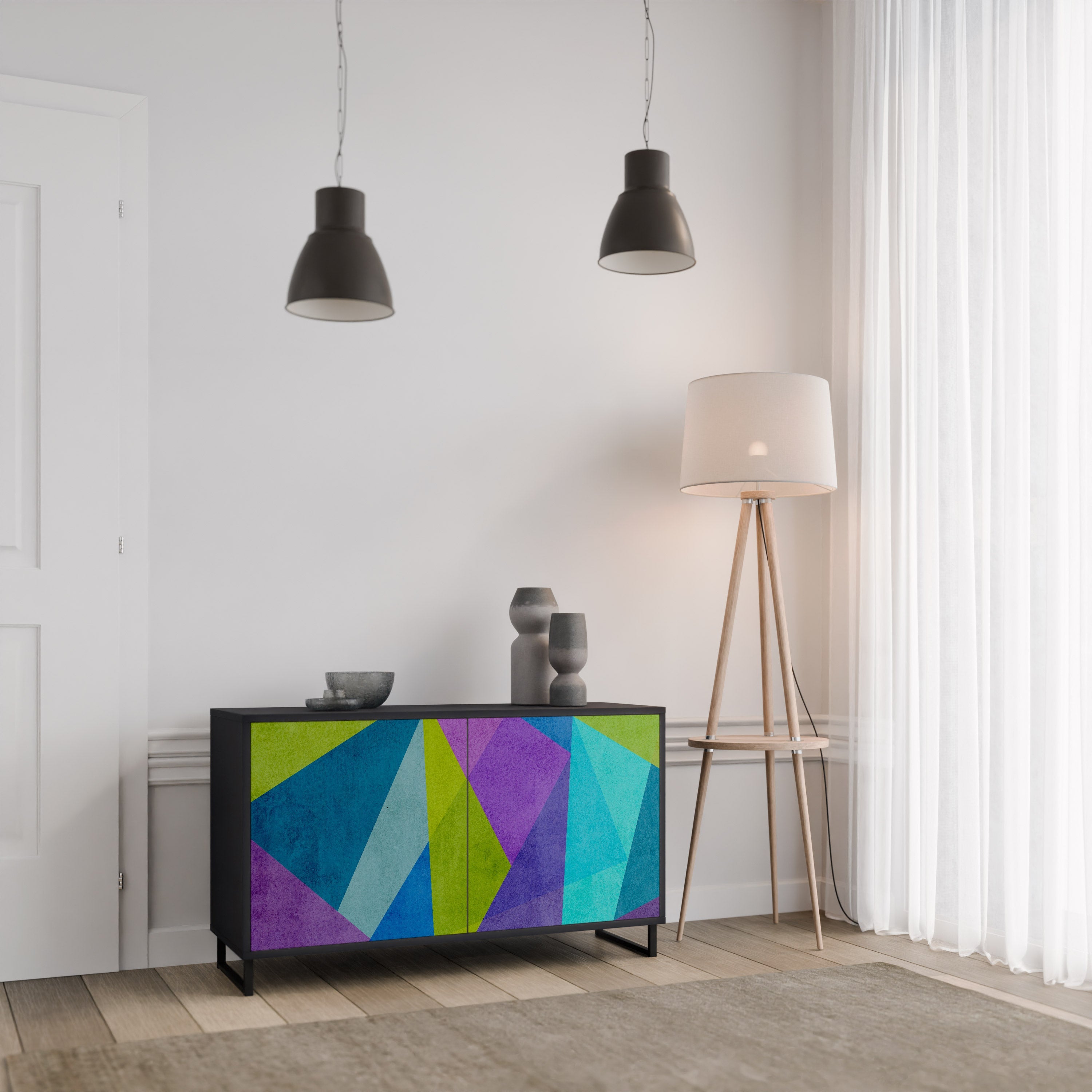 COLD SHOWCASE Aparador de 2 Portas em Acabamento Preto