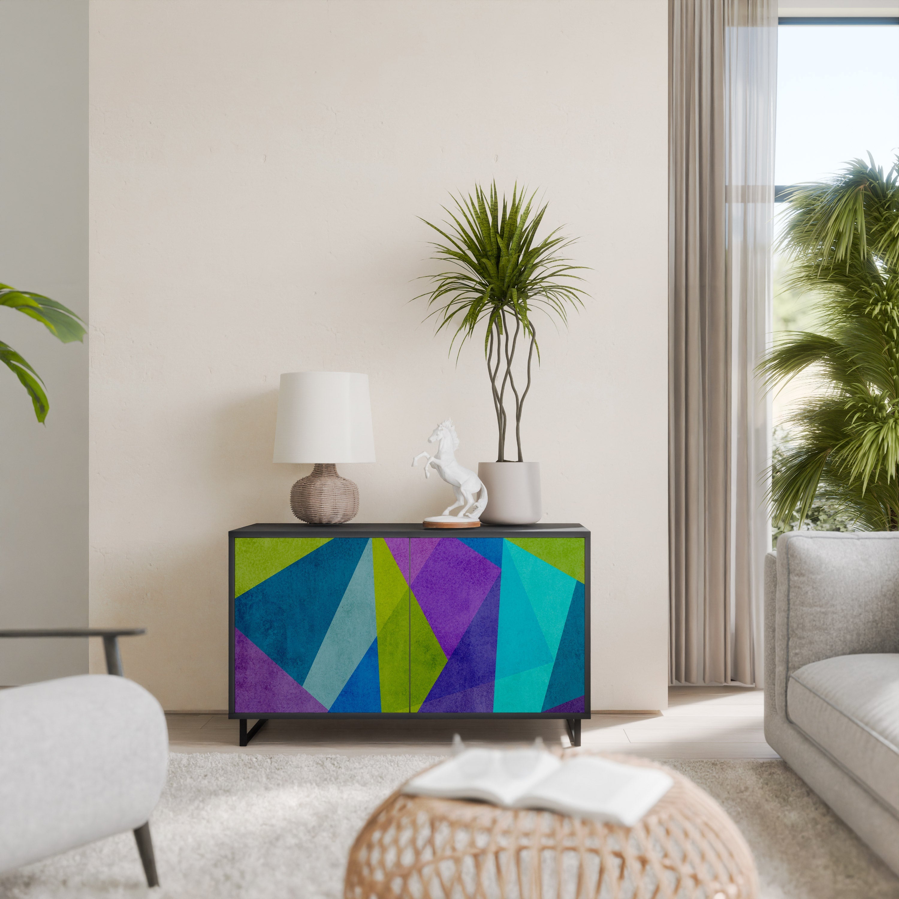 COLD SHOWCASE Aparador de 2 Portas em Acabamento Preto