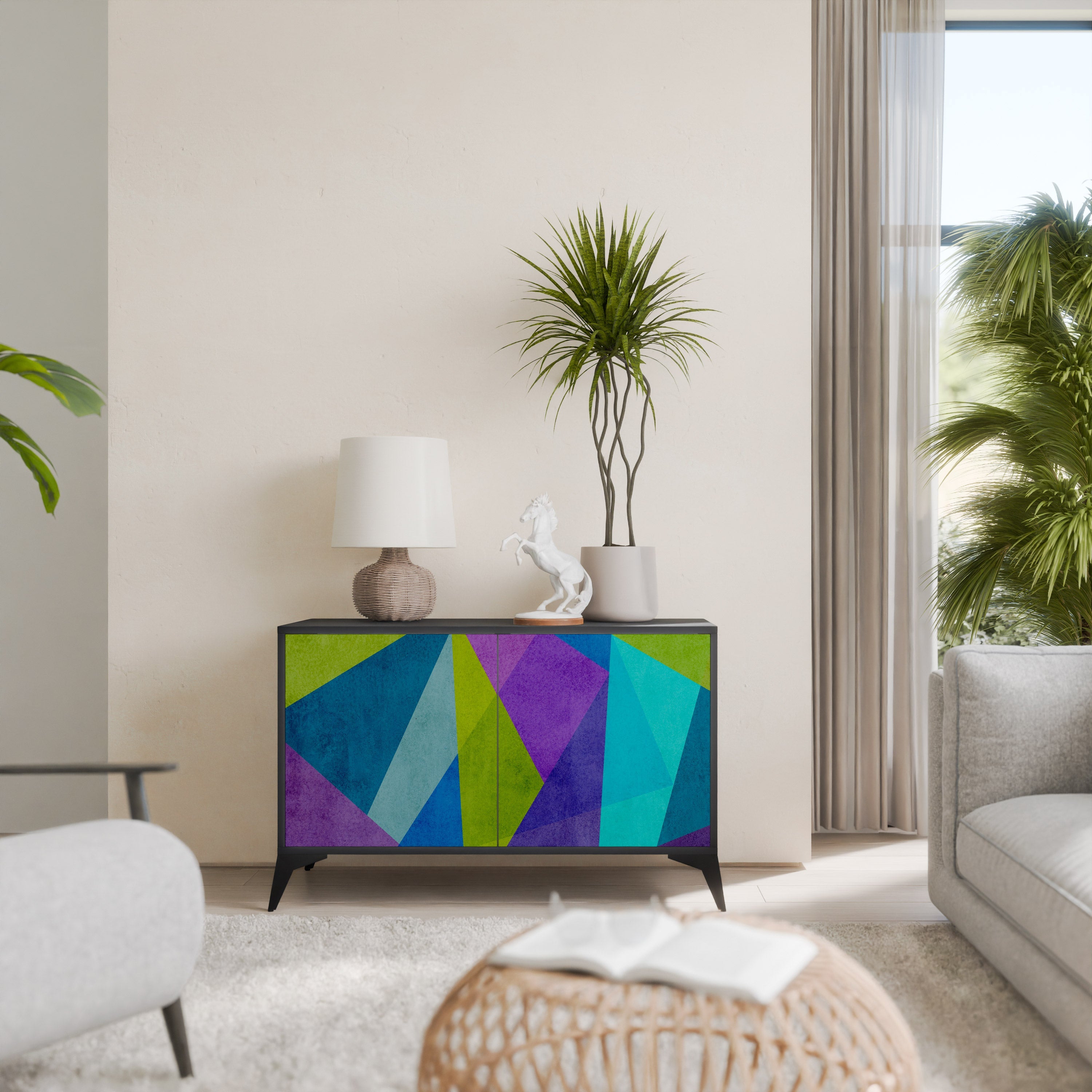 COLD SHOWCASE Aparador de 2 Portas em Acabamento Preto