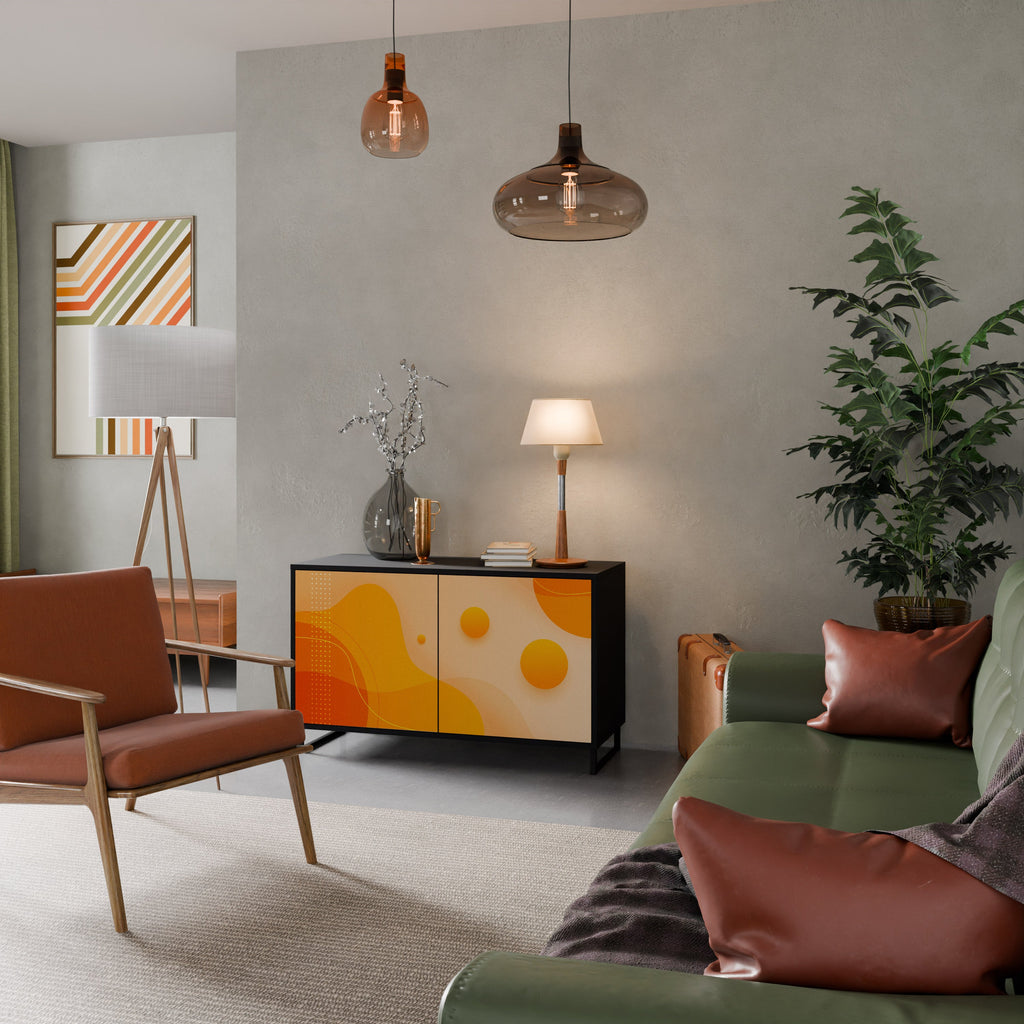 ORANGE ARRANGEMENT Aparador de 2 Portas em Acabamento Preto