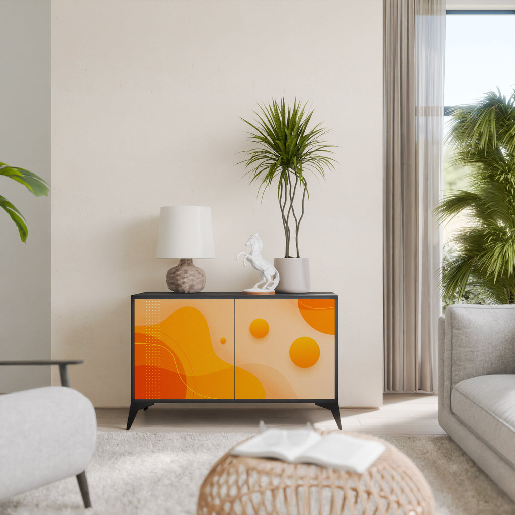 ORANGE ARRANGEMENT Aparador de 2 Portas em Acabamento Preto