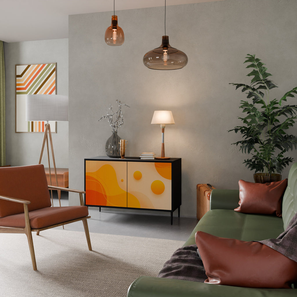 ORANGE ARRANGEMENT Aparador de 2 Portas em Acabamento Preto