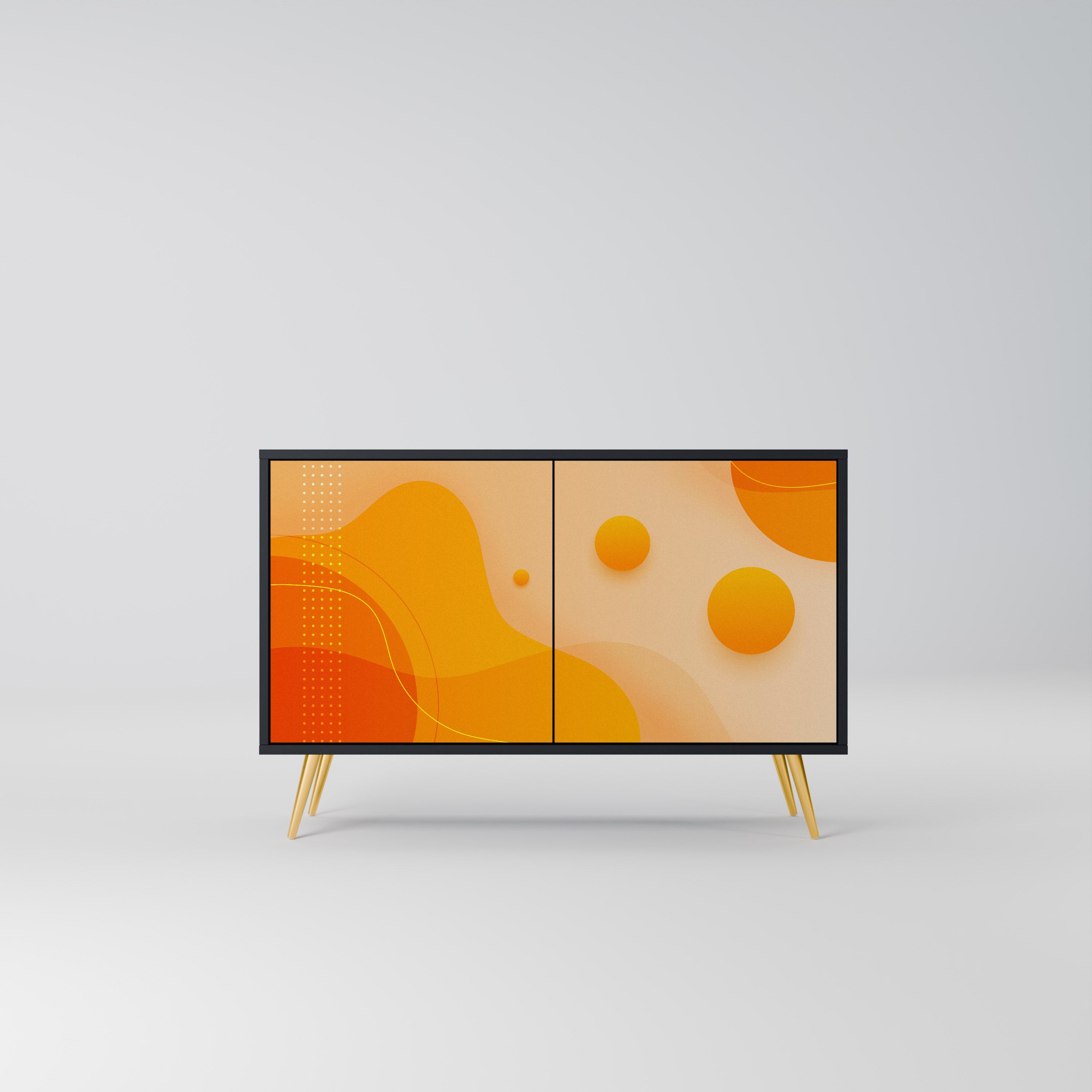 ORANGE ARRANGEMENT Aparador de 2 Portas em Acabamento Preto