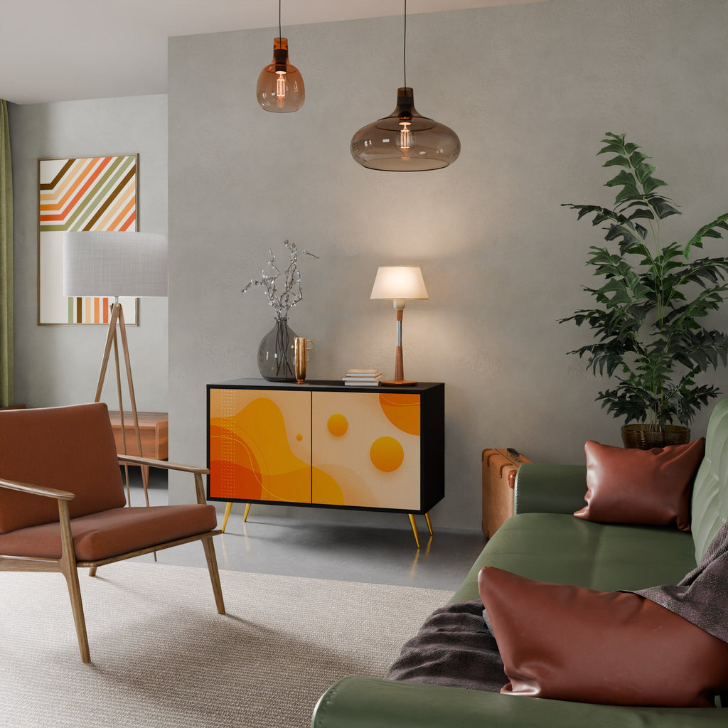 ORANGE ARRANGEMENT Aparador de 2 Portas em Acabamento Preto