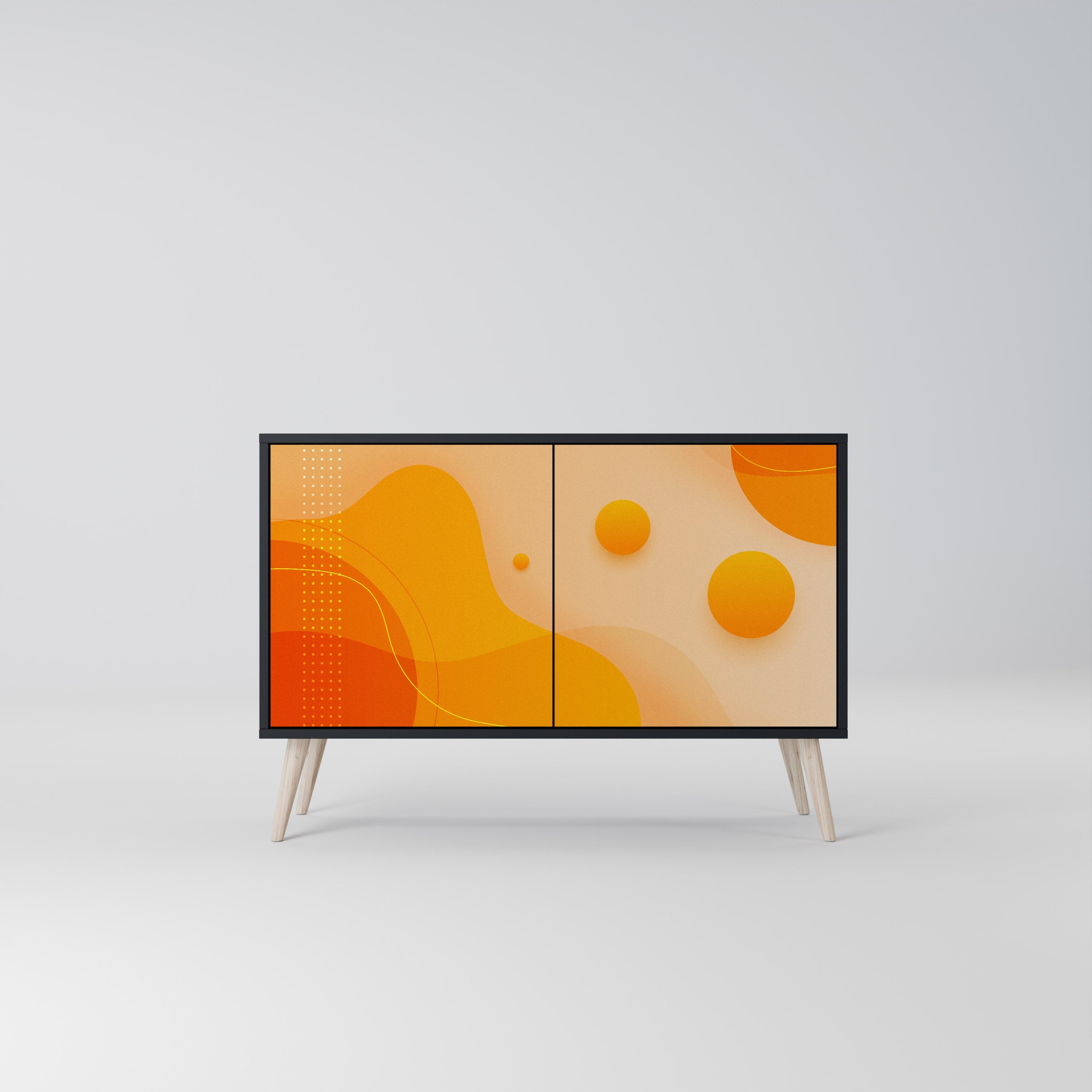 ORANGE ARRANGEMENT Aparador de 2 Portas em Acabamento Preto