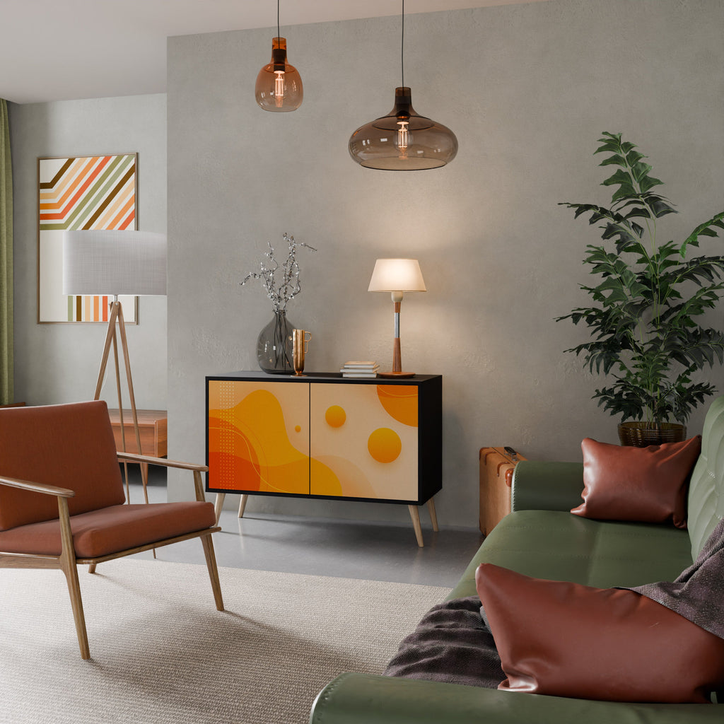 ORANGE ARRANGEMENT Aparador de 2 Portas em Acabamento Preto