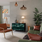 POLYGONAL FLOATING Aparador de 2 Portas em Acabamento Preto