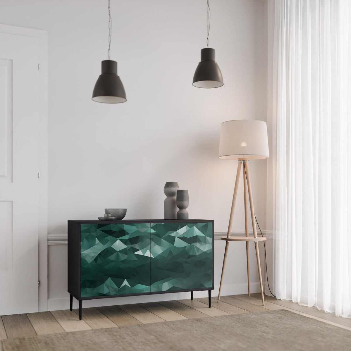 POLYGONAL FLOATING Aparador de 2 Portas
