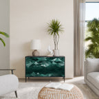 POLYGONAL FLOATING Aparador de 2 Portas em Acabamento Preto