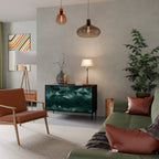 POLYGONAL FLOATING Aparador de 2 Portas em Acabamento Preto