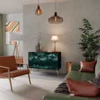 POLYGONAL FLOATING Aparador de 2 Portas em Acabamento Preto