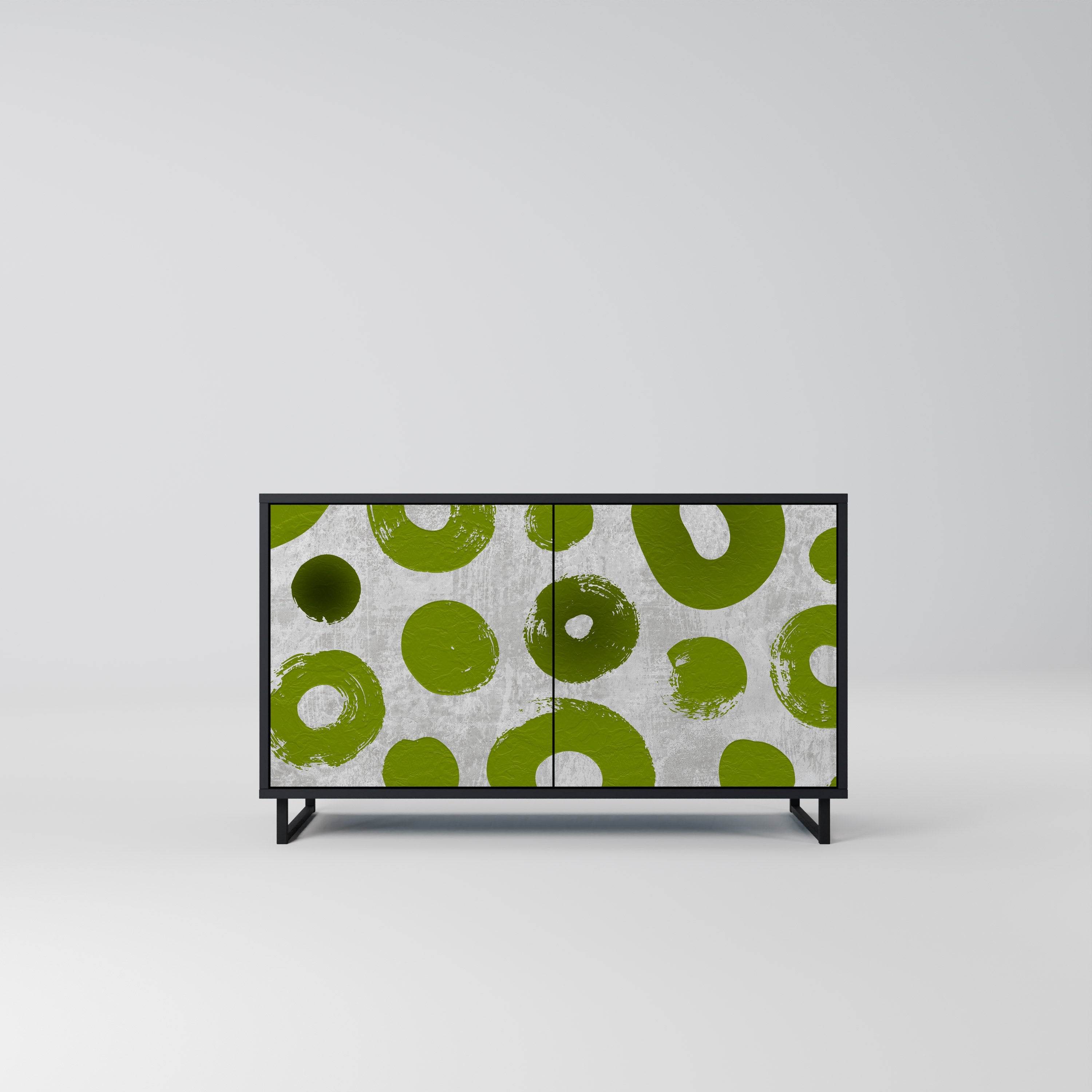 GREEN RHAPSODY Aparador de 2 Portas em Acabamento Preto