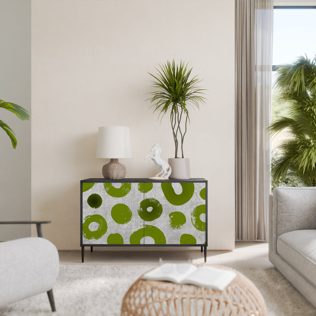 GREEN RHAPSODY Aparador de 2 Portas em Acabamento Preto