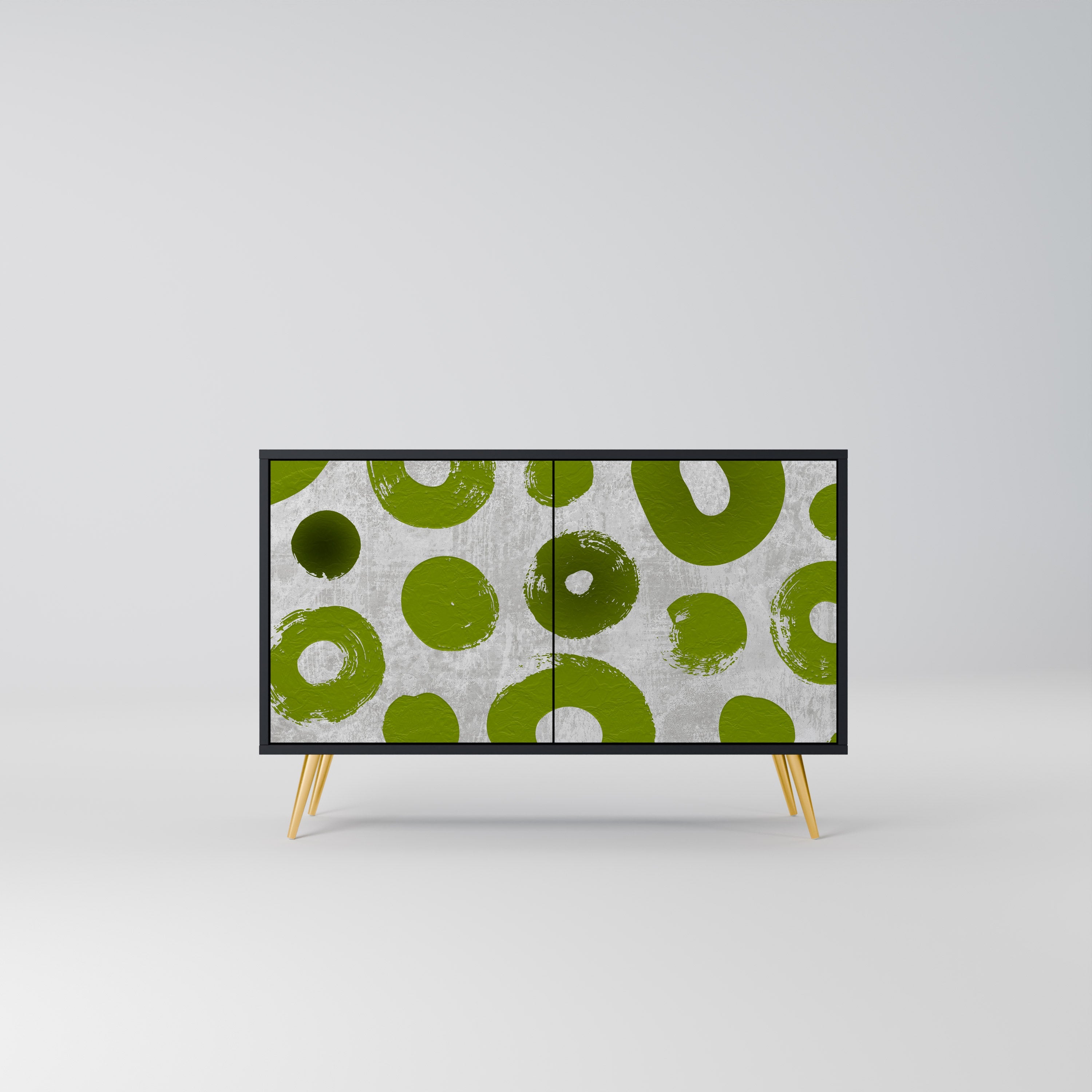 GREEN RHAPSODY Aparador de 2 Portas em Acabamento Preto