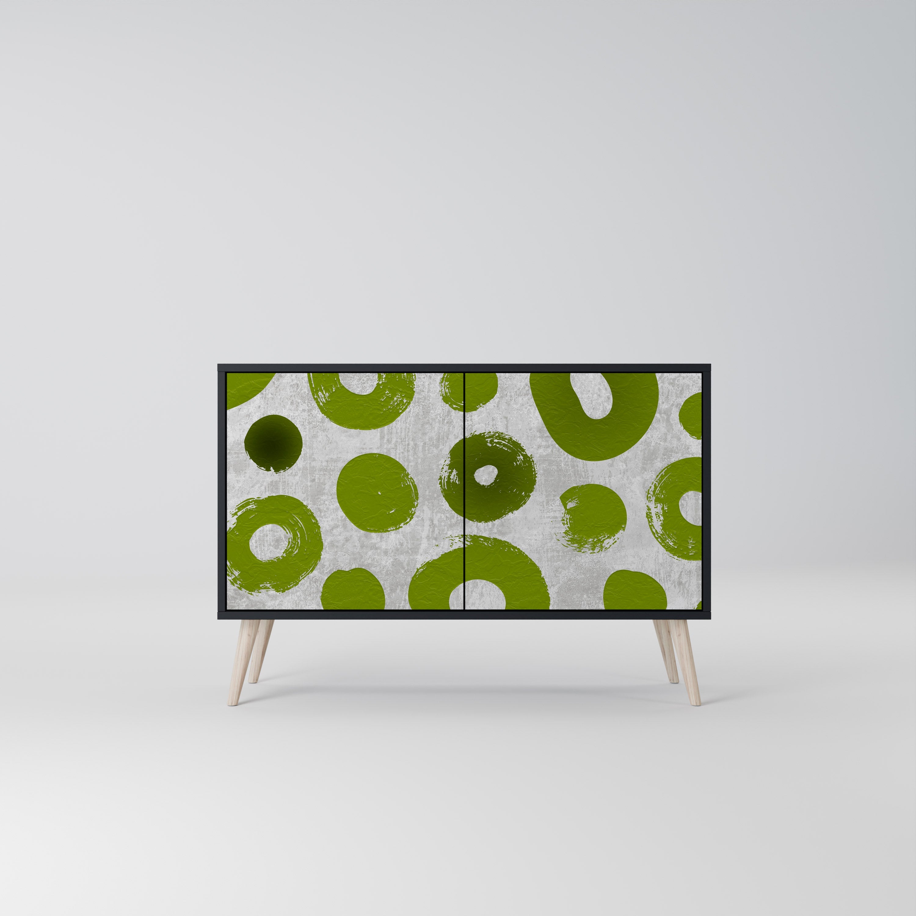 GREEN RHAPSODY Aparador de 2 Portas em Acabamento Preto