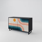 TWO HALVES Aparador de 2 Portas em Acabamento Preto