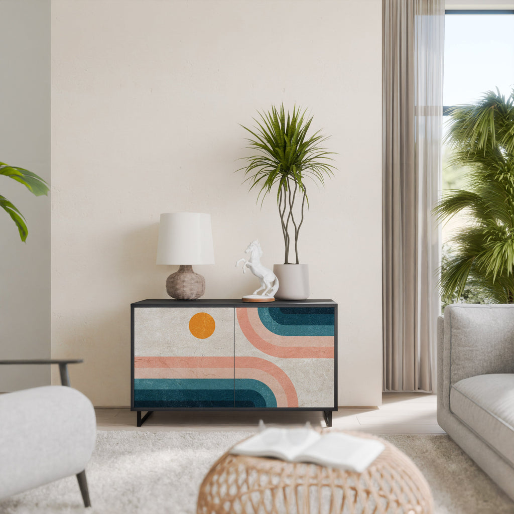 TWO HALVES Aparador de 2 Portas em Acabamento Preto