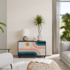 TWO HALVES Aparador de 2 Portas em Acabamento Preto