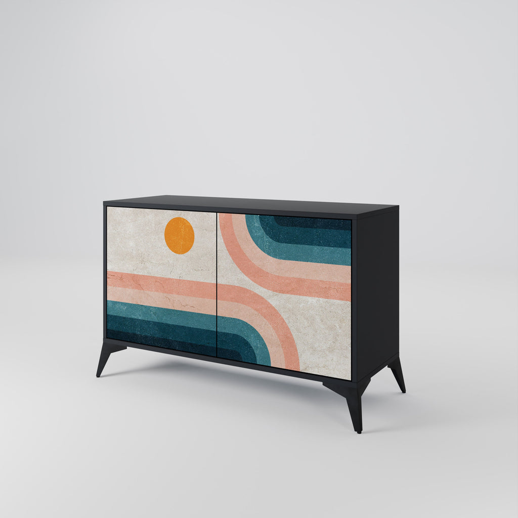 TWO HALVES Aparador de 2 Portas em Acabamento Preto