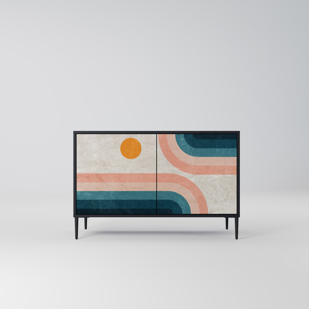 TWO HALVES Aparador de 2 Portas em Acabamento Preto