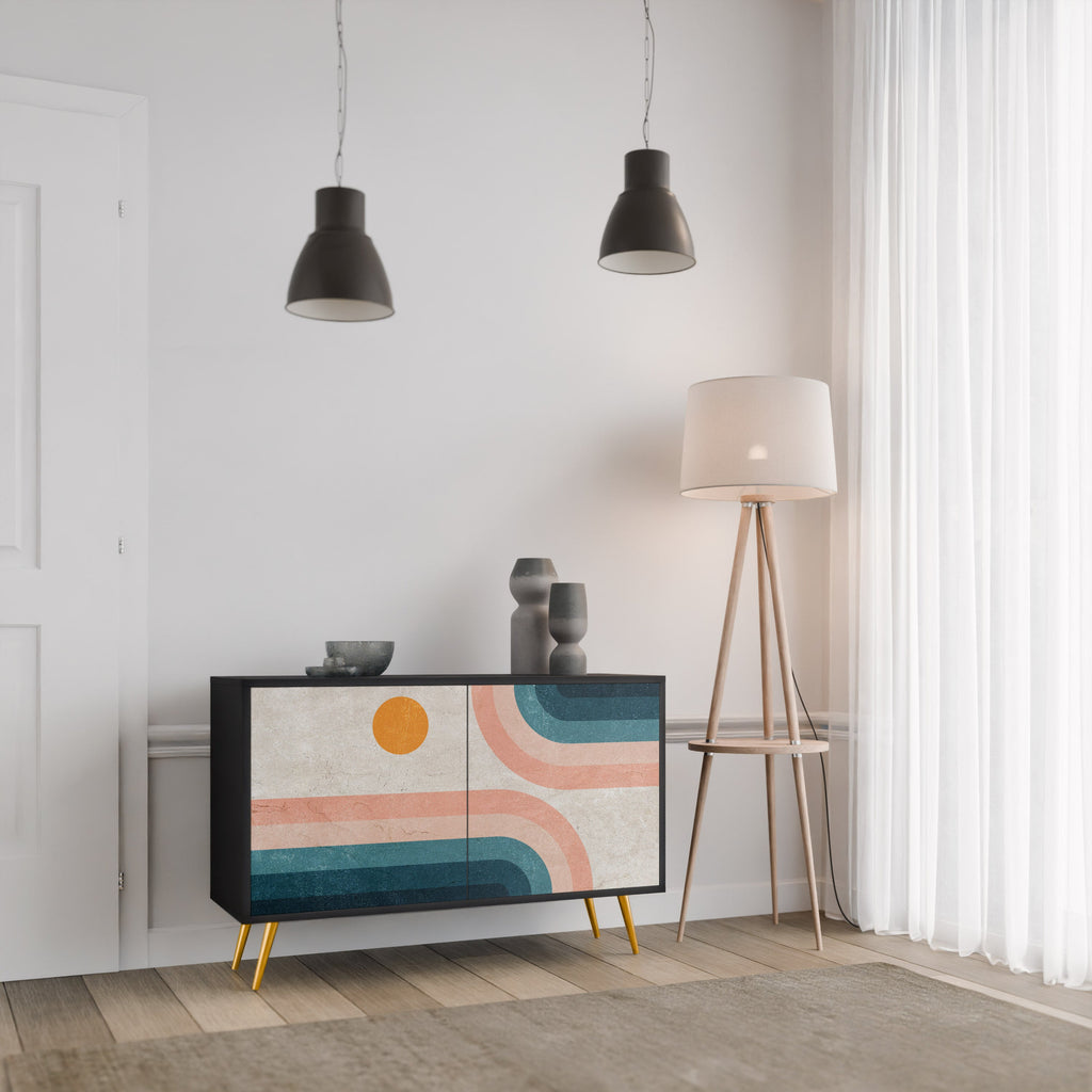 TWO HALVES Aparador de 2 Portas em Acabamento Preto