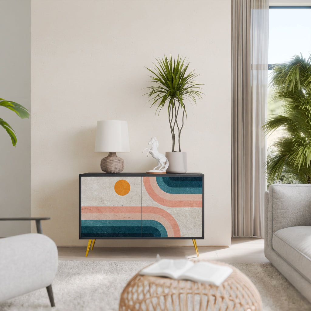 TWO HALVES Aparador de 2 Portas em Acabamento Preto