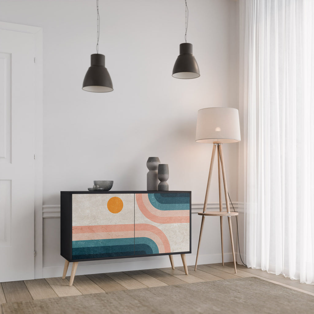 TWO HALVES Aparador de 2 Portas em Acabamento Preto