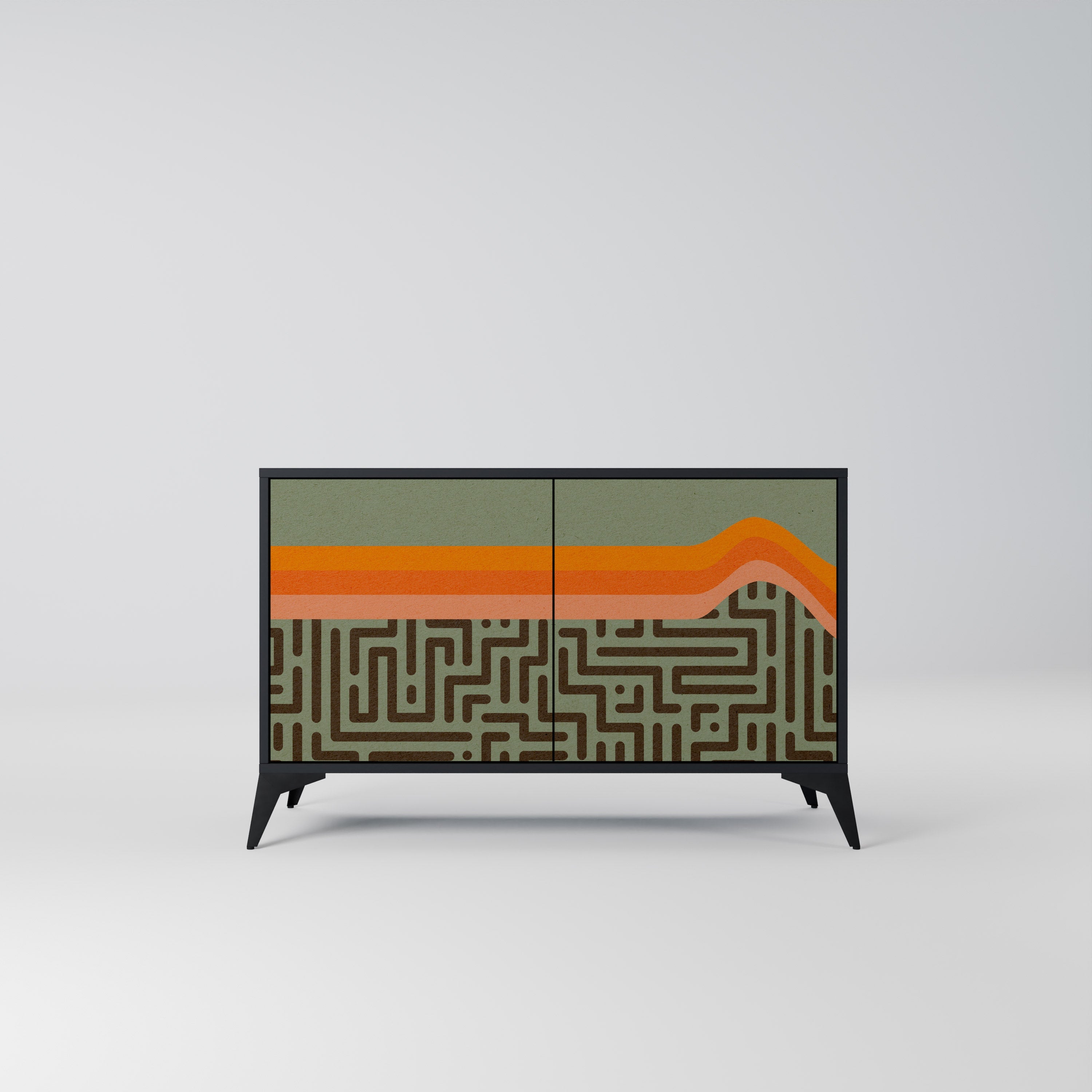 SIMPLE SOLUTIONS Aparador de 2 Portas em Acabamento Preto