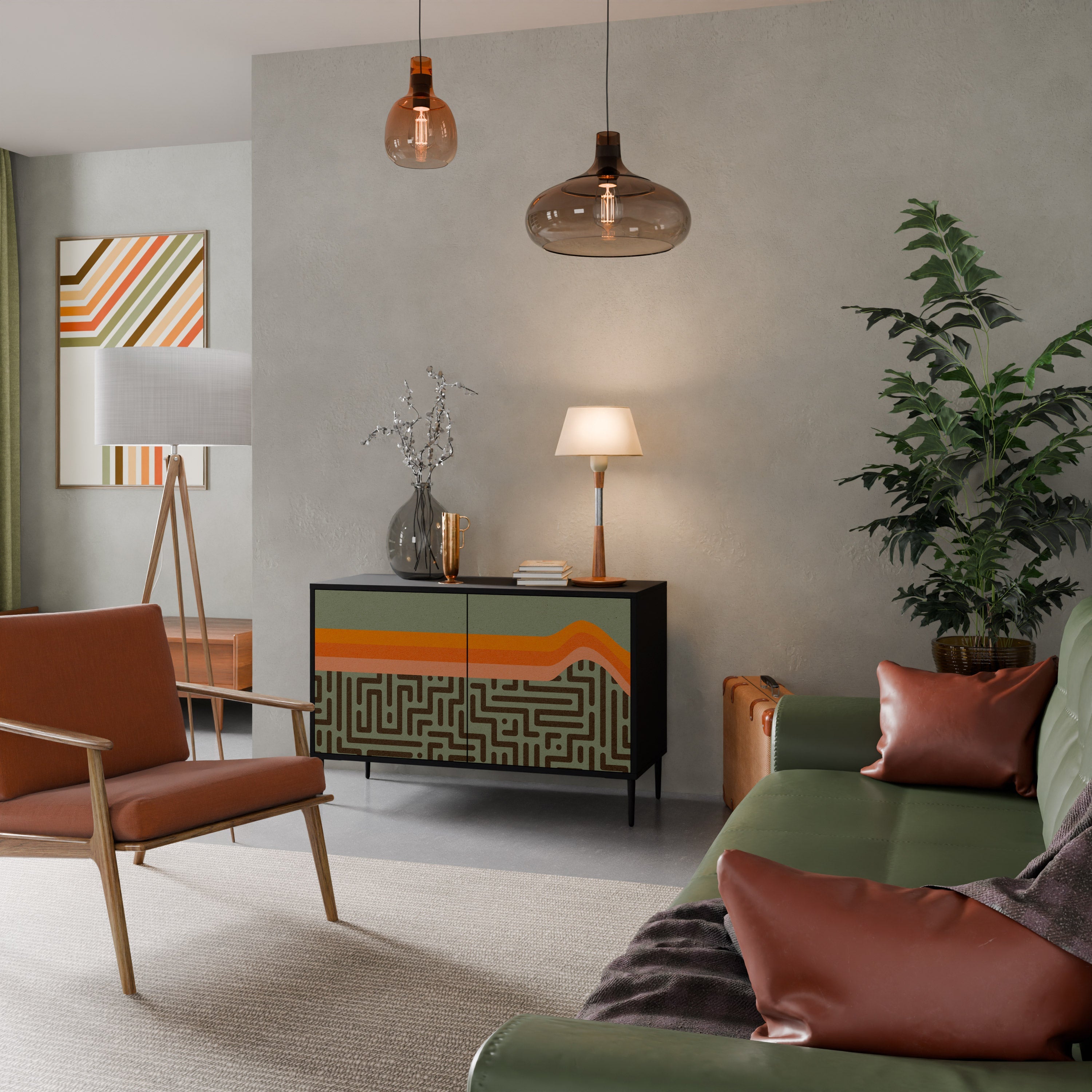 SIMPLE SOLUTIONS Aparador de 2 Portas em Acabamento Preto