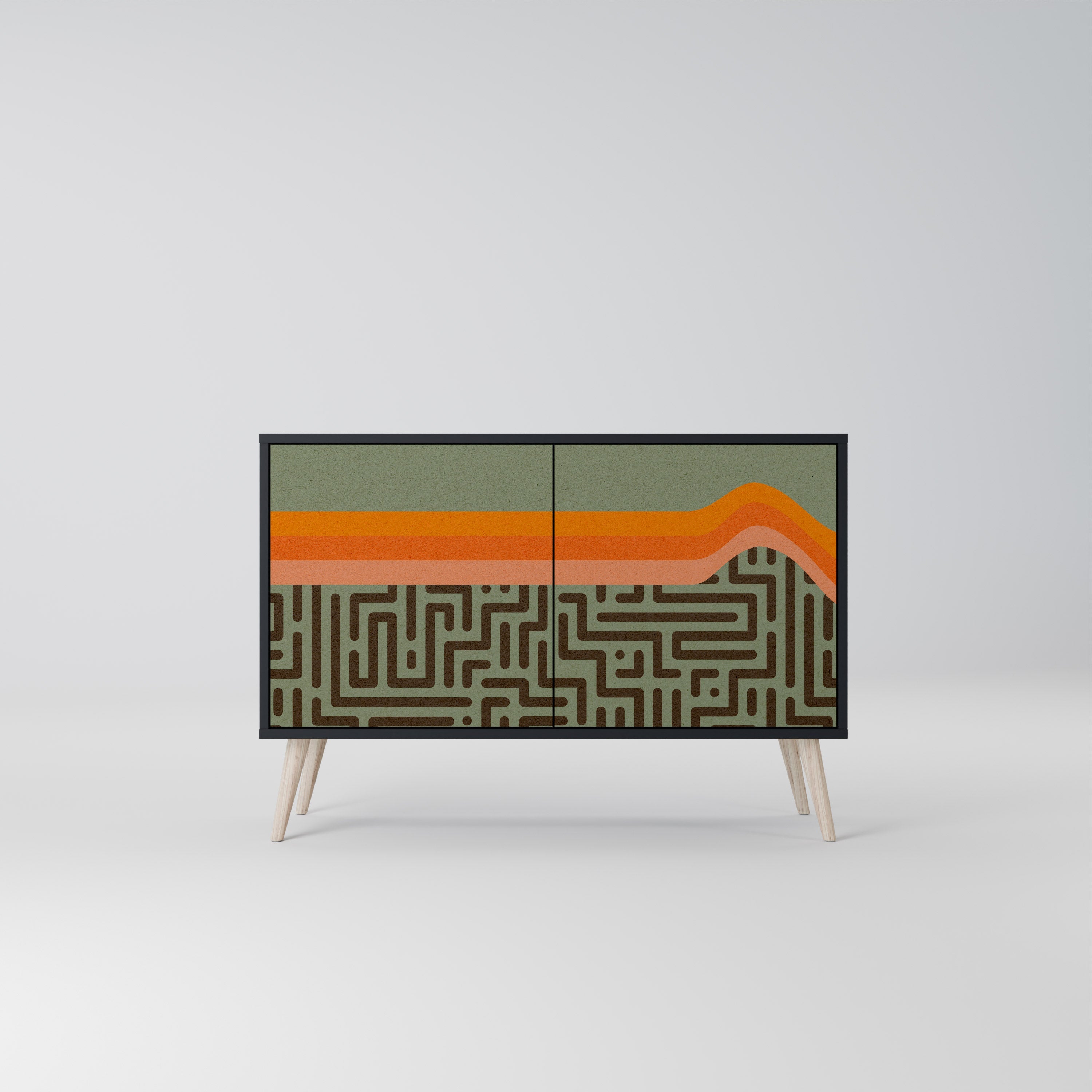 SIMPLE SOLUTIONS Aparador de 2 Portas em Acabamento Preto