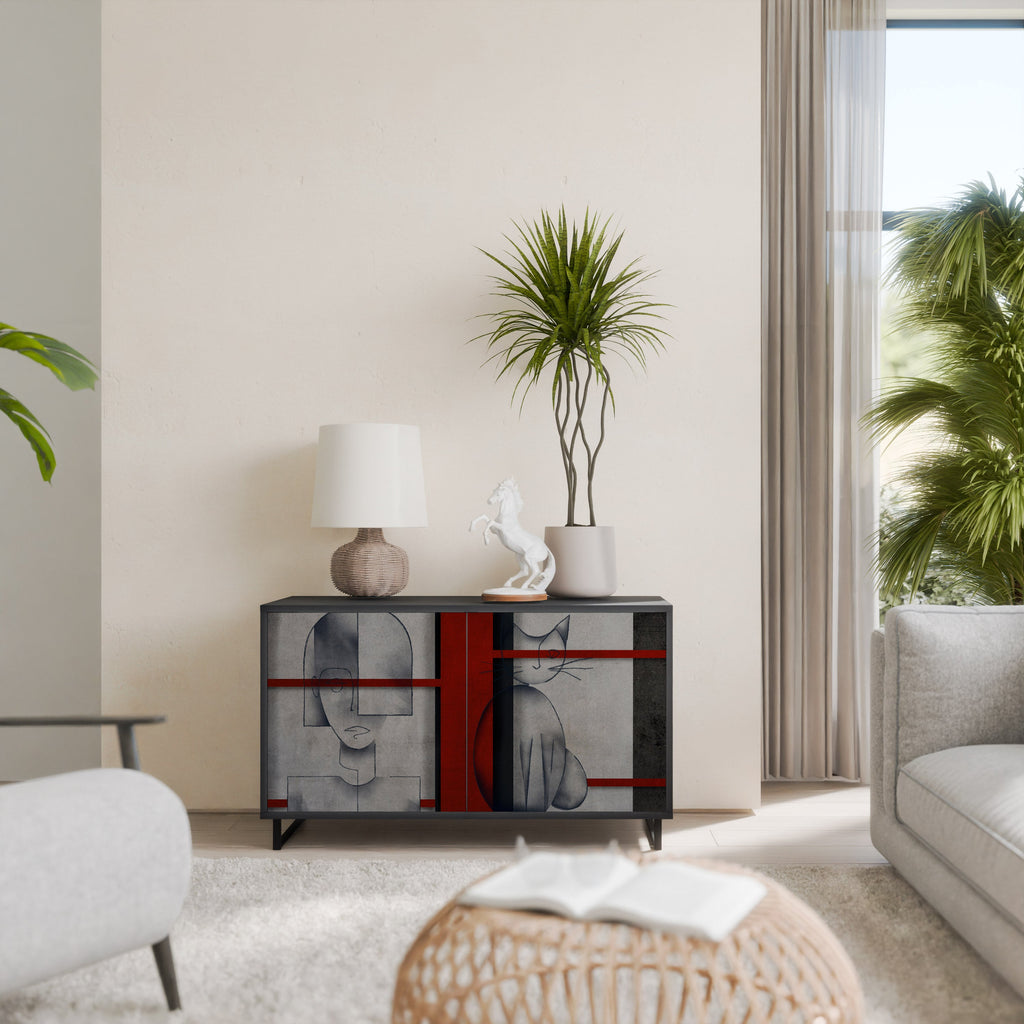 GRAY FIGURES 2-Door Sideboard in Black Finish