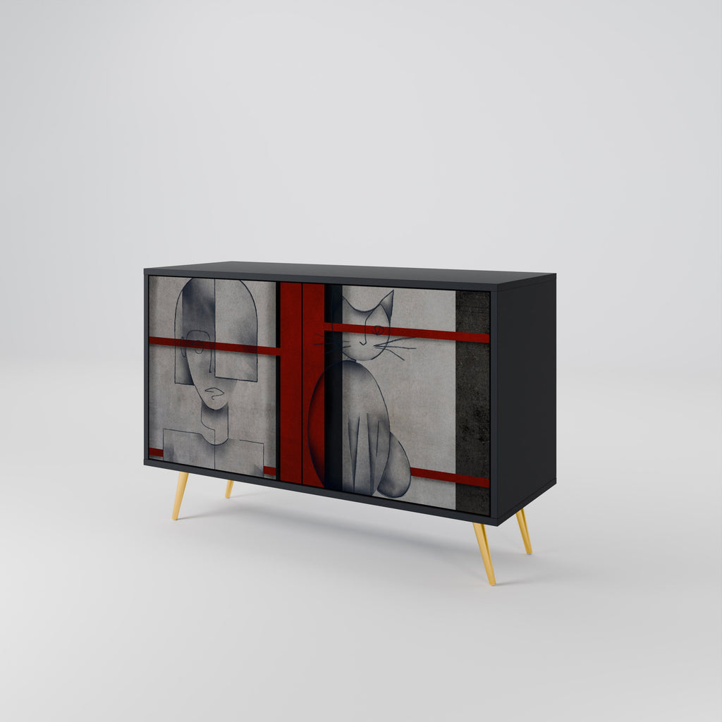 GRAY FIGURES 2-Door Sideboard in Black Finish