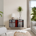 GRAY FIGURES 2-Door Sideboard in Black Finish