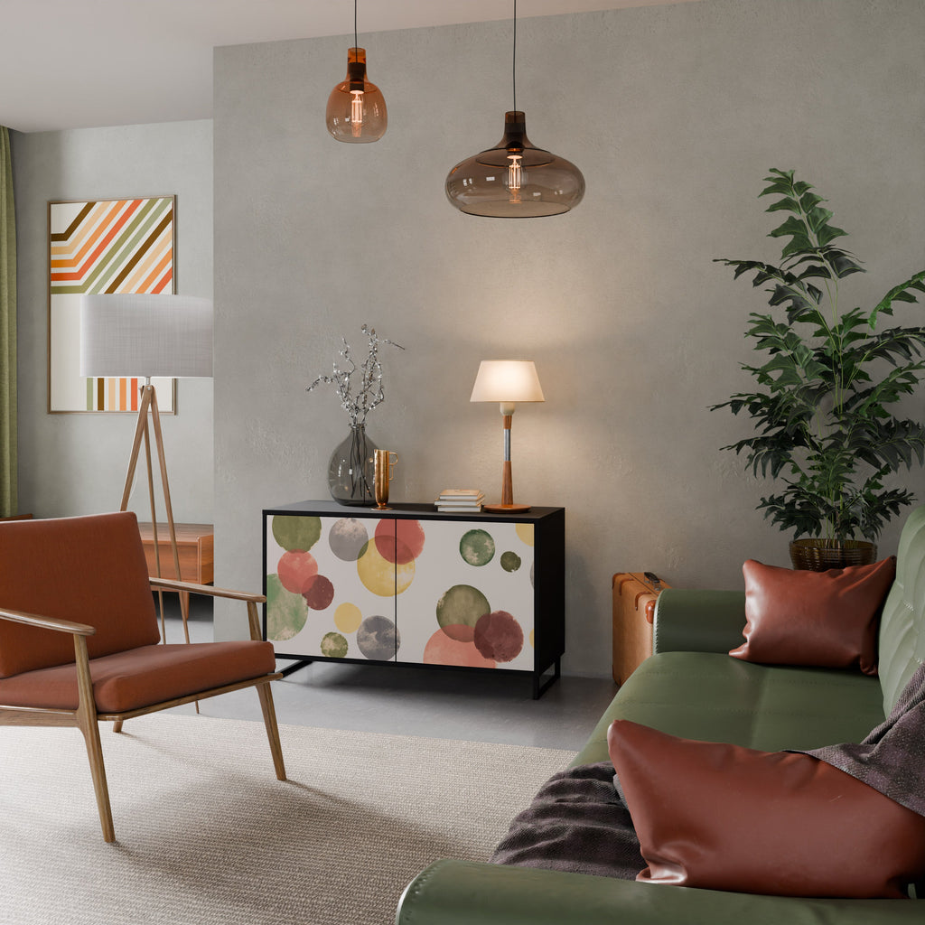 FLEETING HAPPINESS Aparador de 2 Portas em Acabamento Preto