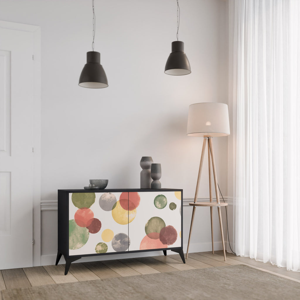 FLEETING HAPPINESS Aparador de 2 Portas em Acabamento Preto