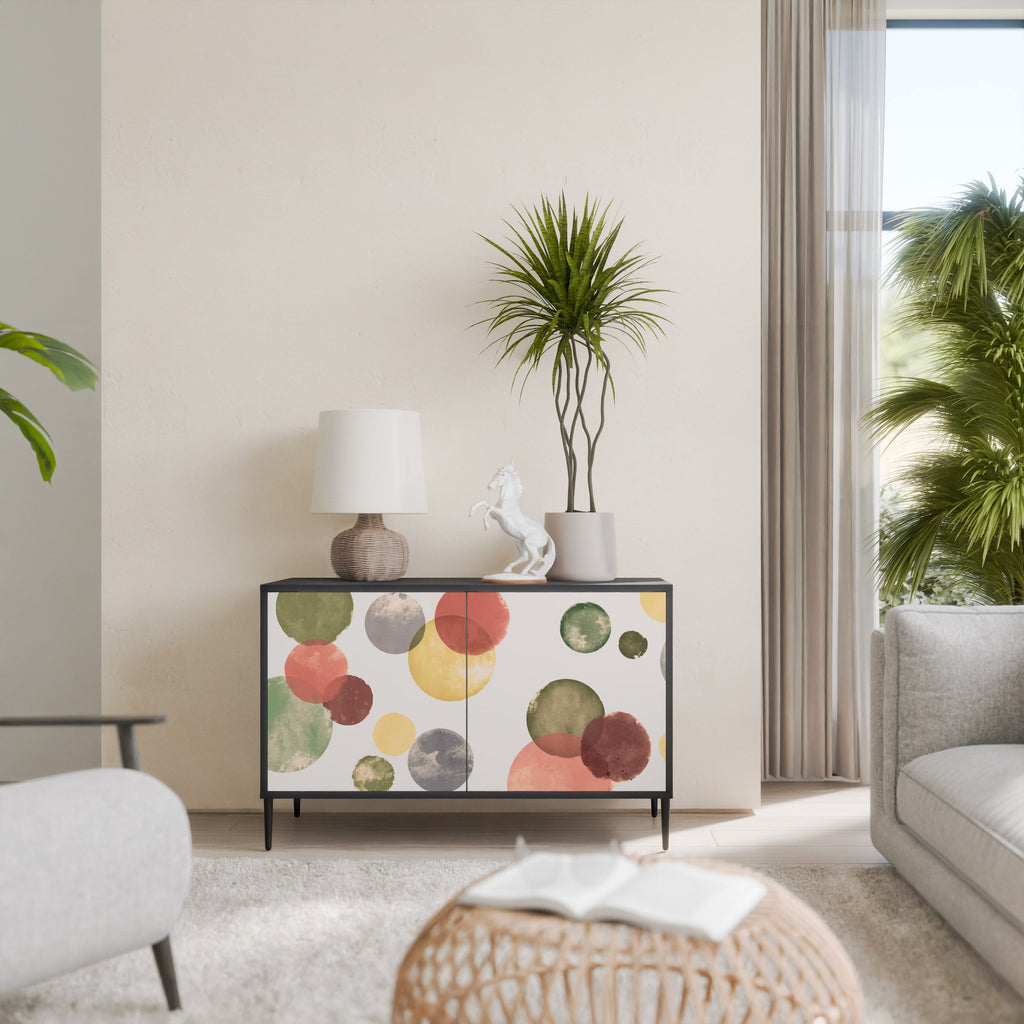 FLEETING HAPPINESS Aparador de 2 Portas em Acabamento Preto