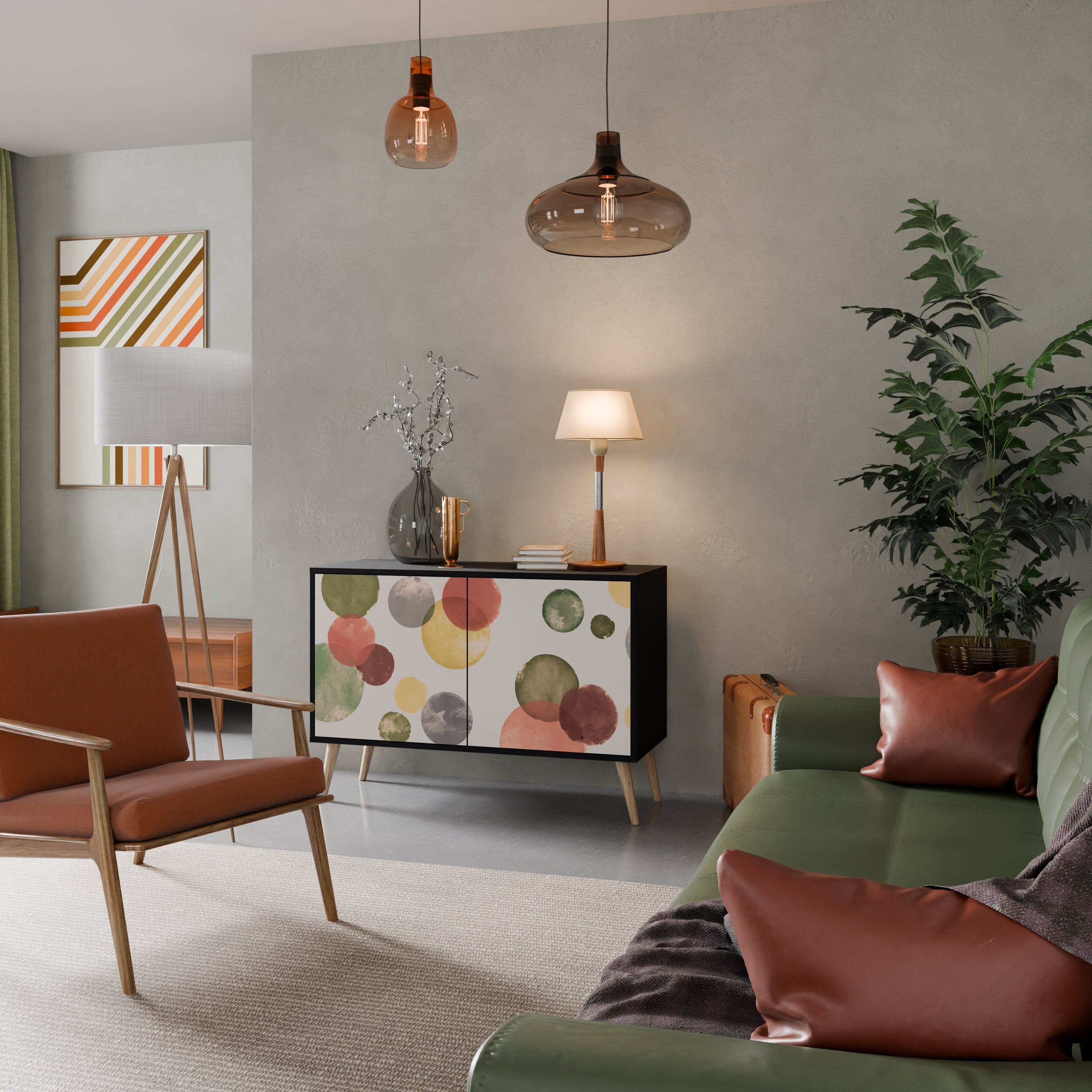 FLEETING HAPPINESS Aparador de 2 Portas em Acabamento Preto