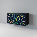 CONTRAST DANCE Aparador de 2 Portas em Acabamento Preto