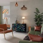 CONTRAST DANCE Aparador de 2 Portas em Acabamento Preto