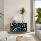 CONTRAST DANCE Aparador de 2 Portas em Acabamento Preto