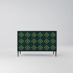 ROYAL MEDALLION Aparador de 2 Portas em Acabamento Preto