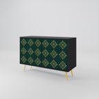 ROYAL MEDALLION Aparador de 2 Portas em Acabamento Preto