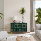 ROYAL MEDALLION Aparador de 2 Portas em Acabamento Preto