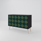 ROYAL MEDALLION Aparador de 2 Portas em Acabamento Preto