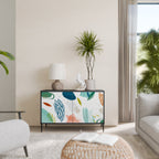 BOTANICAL HURRICANE Aparador de 2 Portas em Acabamento Preto