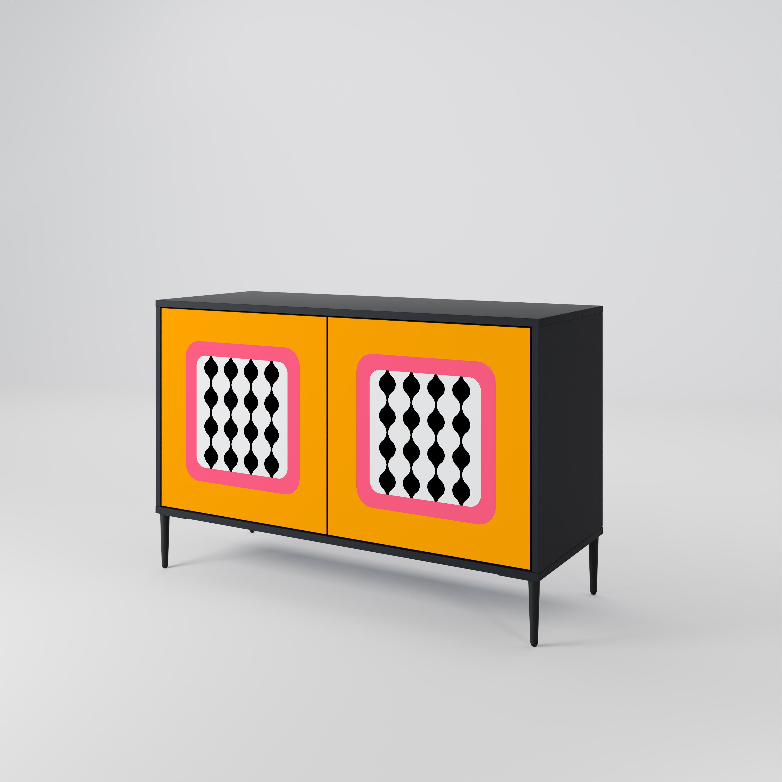 TEARS IN HEAVEN Aparador de 2 Portas em Acabamento Preto